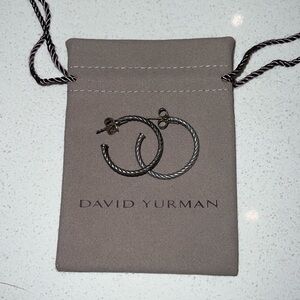 David Yurman Sterling Silver 3/4 Cable Hoops